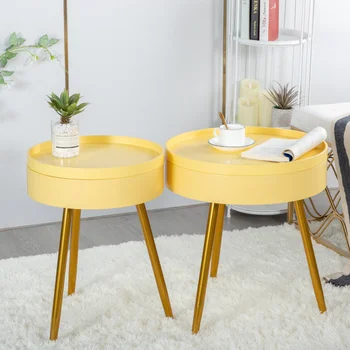 Noćni ormarić u skandinavskom stilu, jednostavan okrugli stol za dnevni boravak, kauč za pohranu, mali stol za spavaće sobe