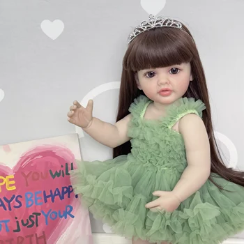 22-inčni mekana silikonska vinil lutka Betty Reborn za malu djecu, lutka za djevojčice, 3D koža s vlasulja, darove za djecu