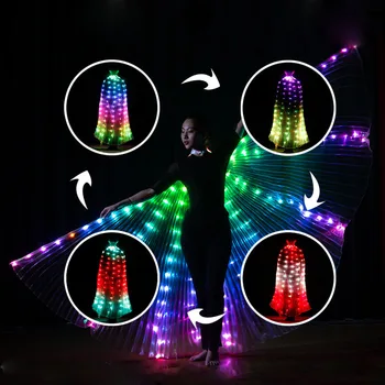 Daljinski upravlja RGB led krila vile scenski ples light show, rekviziti, oprema za trbušni ples, led krila ISIS
