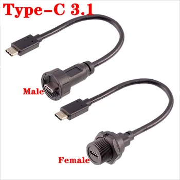 Navojem tip C Vodootporan IP67 IP68 priključak za punjenje podataka USB 3.1 tip-C muški ženski Montaža pcb Priključak USB3.1